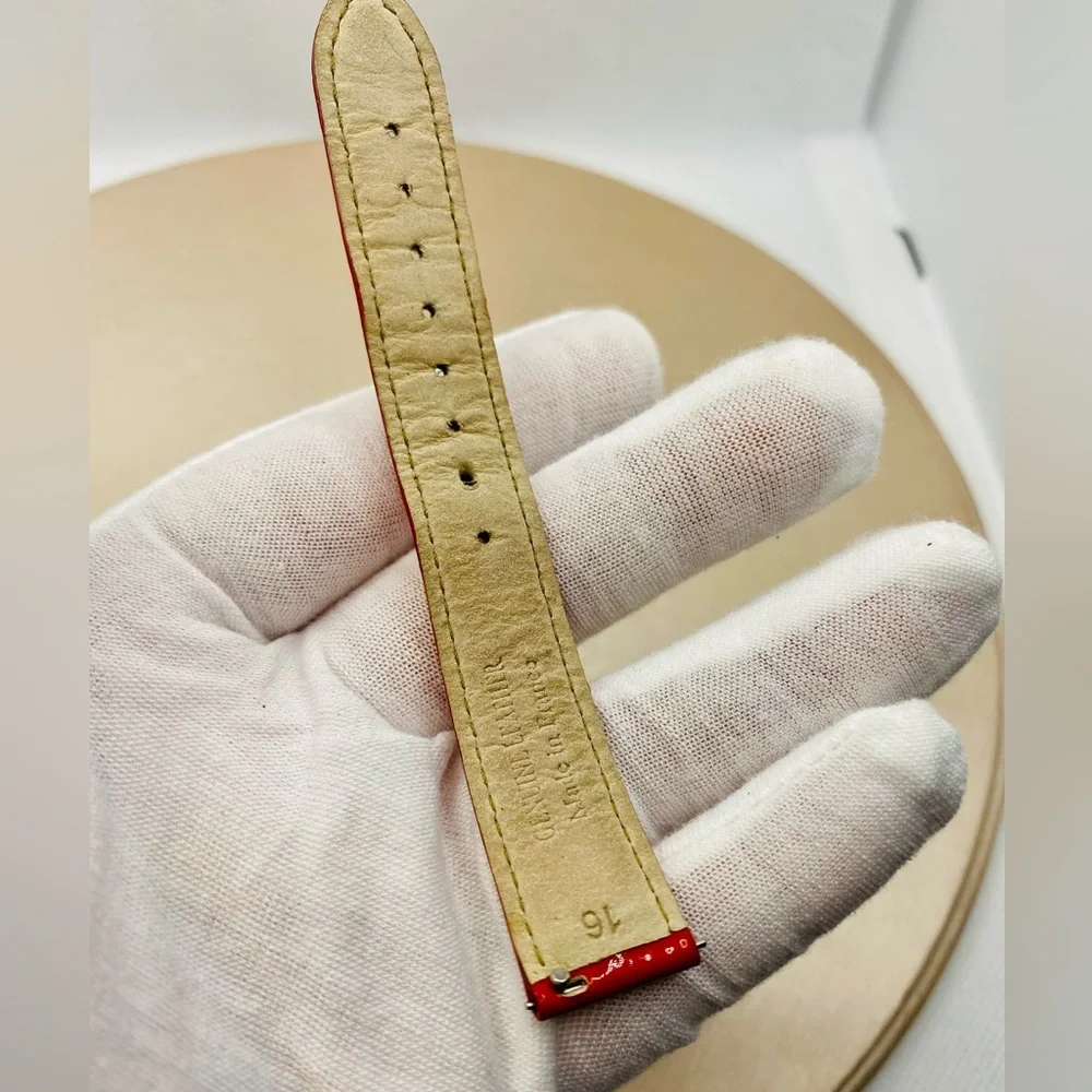 EUC MICHELE 16mm Genuine Red Ombré Patent Leather
Replacement Band Strap - Picture 9 of 11